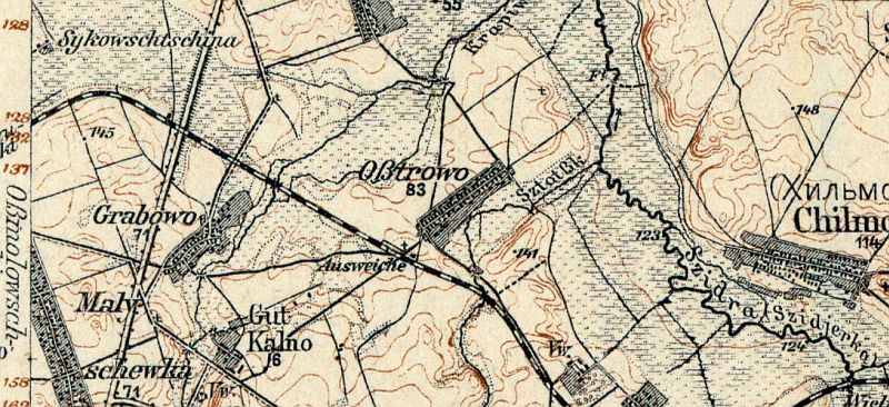 Fragment mapy z 1915 roku