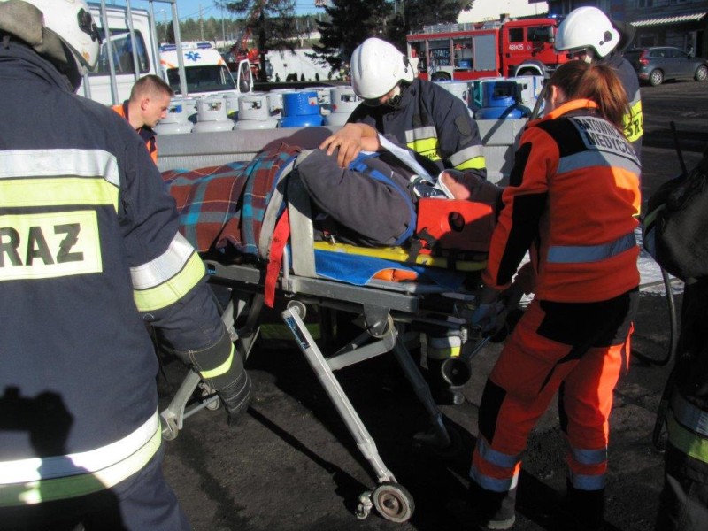 Podczas akcji ranny został jeden z kierowców (KP PSP w Sokółce)