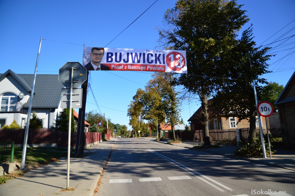 Banner wyborczy na ulicy Kresowej w Sokółce (iSokolka.eu)