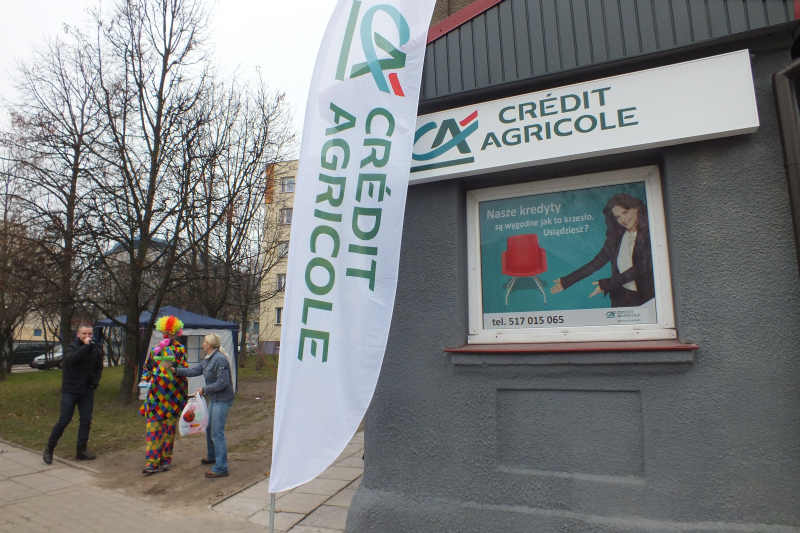 Placówka Credit Agricole mieści się przy ulicy Grodzieńskiej
