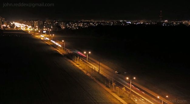 Panorama Grodna nocą (YouTube)
