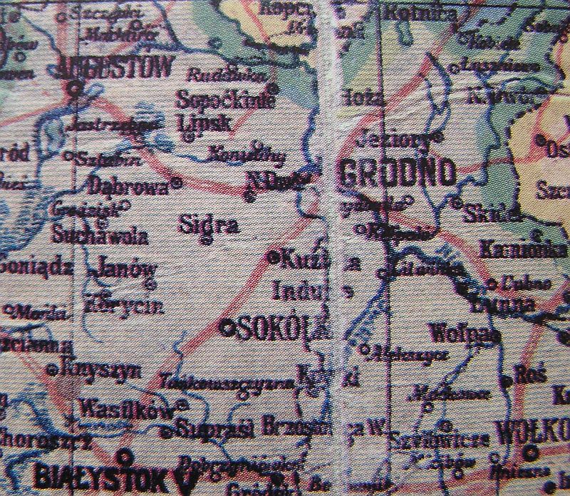 Mapa województwa białostockiego z 1922 roku