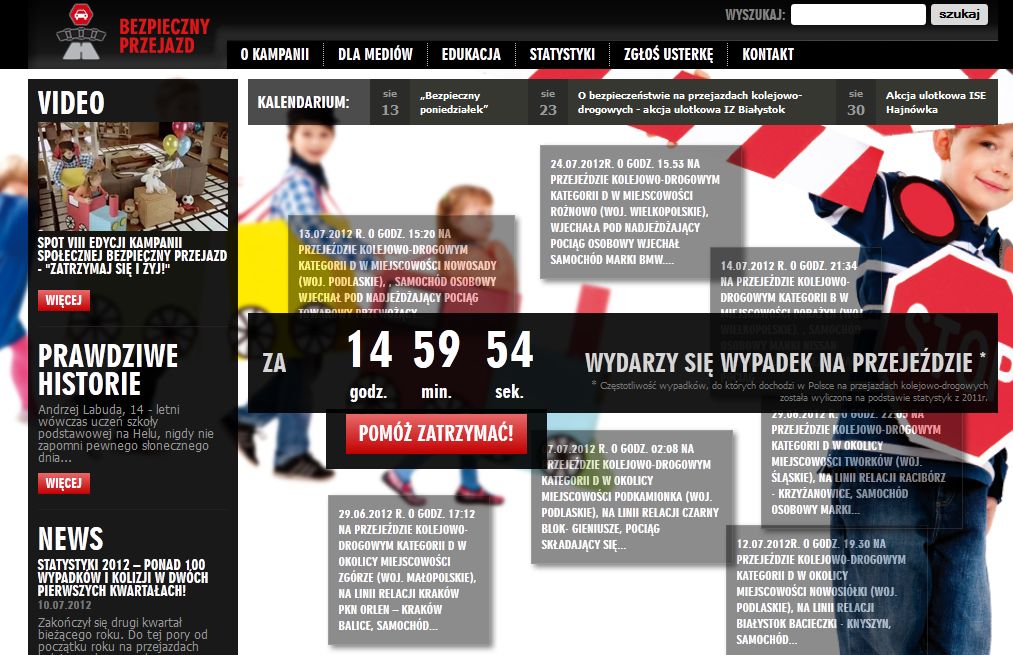 Zrzut ekranowy ze strony bezpieczny-przejazd.pl