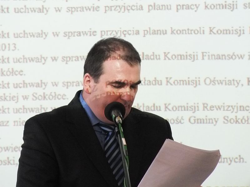 Obrady prowadzi Robert Rybiński, nowy przewodniczący RM (iSokolka.eu)