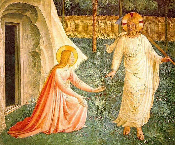 Fra Angelico - Fresk "Noli me tangere", fragment (Wikipedia)