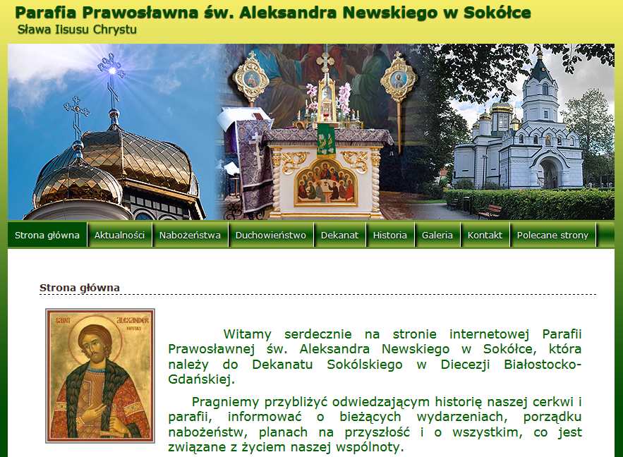 Zrzut ekranowy ze strony sokolka-cerkiew.pl