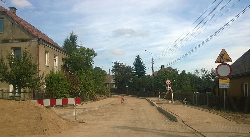 Wjazd na ulicę Skłodowskiej-Curie (iSokolka.eu)