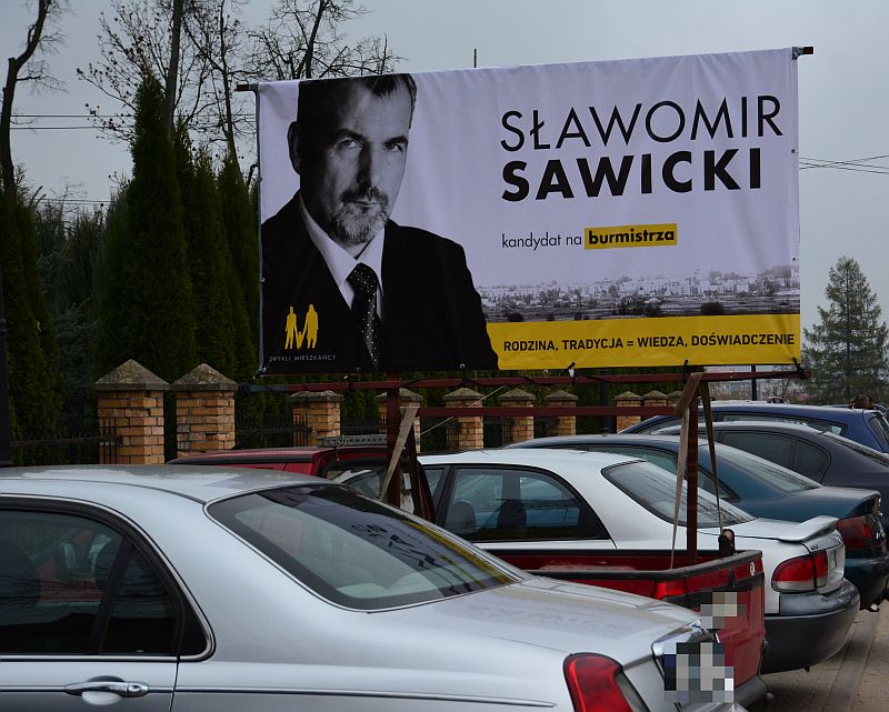 Mobilny banner wyborczy Sławomira Sawickiego (iSokolka.eu)
