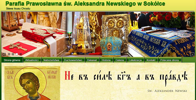 Zrzut ekranowy ze strony cerkiew-sokolka.pl