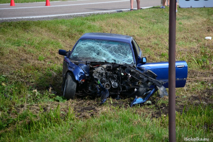 BMW zniszczone po wypadku (iSokolka.eu)