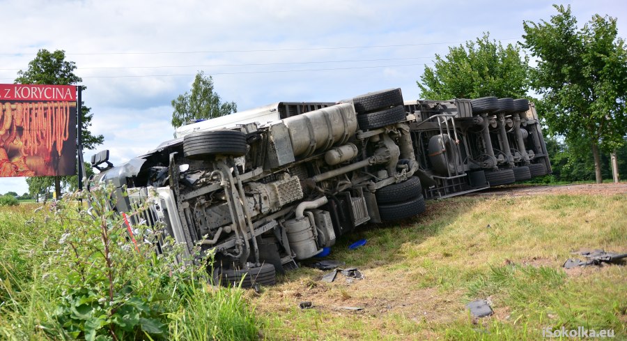 Zdjęcie z wypadku pod Korycinem, z 16 lipca br. (iSokolka.eu)