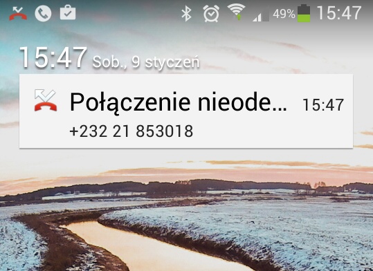 Połączenie z Sierra Leone w telefonie naszego Czytelnika