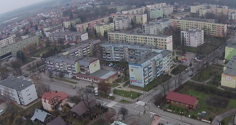 Widok na bloki w centrum Sokółki (iSokolka.eu)