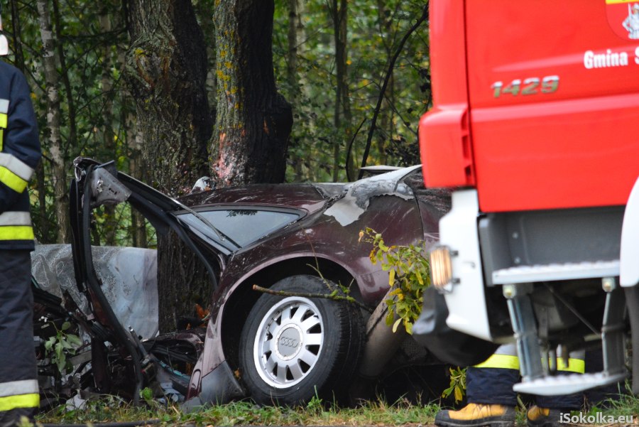 Audi po wypadku pod Bohonikami (iSokolka.eu)